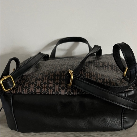 Fossil Black and Brown Leather Patterned Backpack - Picture 5 of 11